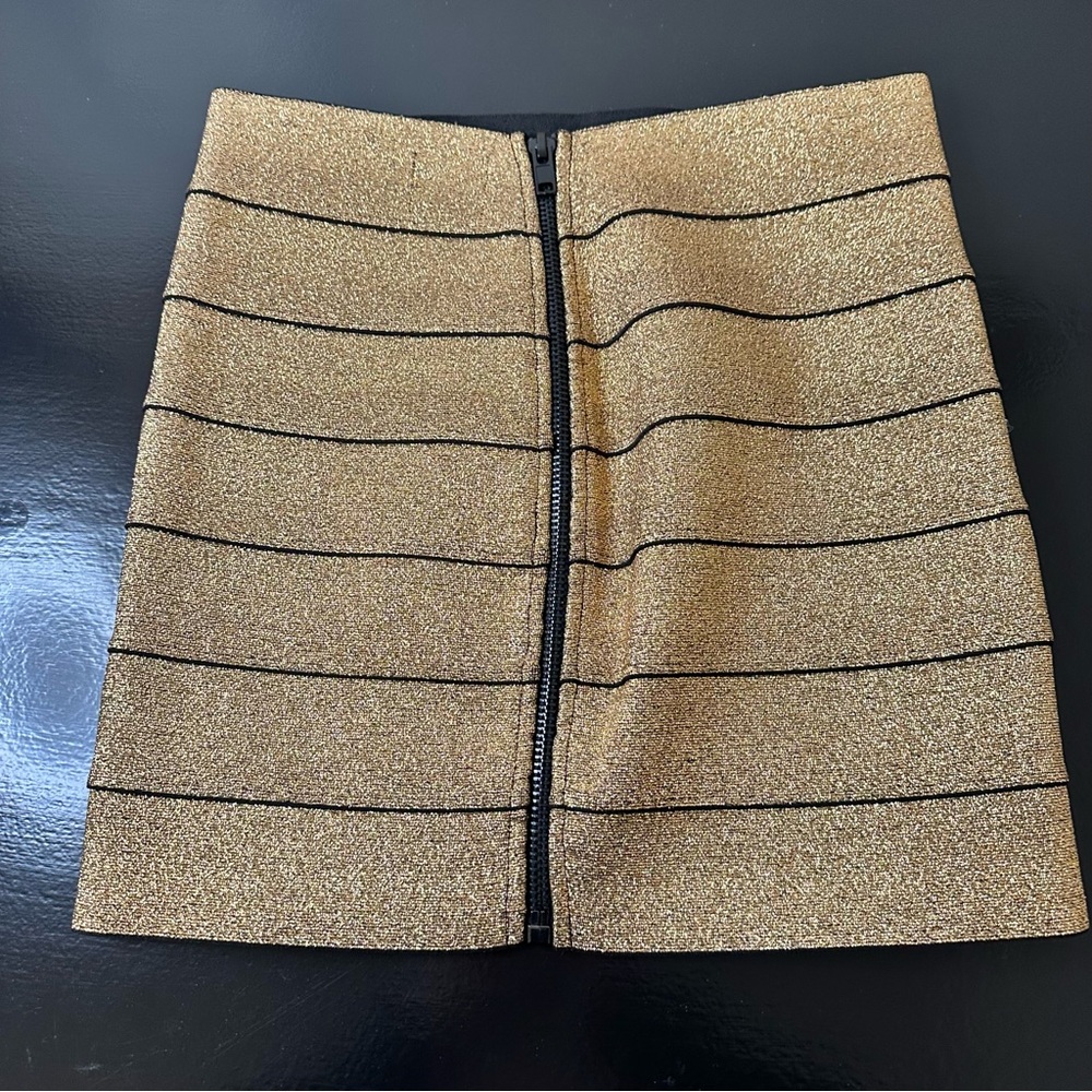 Pleasure Doing Business Gold and Black Pencil Skirt - Picture 3 of 8